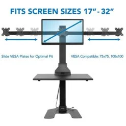 Mount-It! Adjustable Triple Monitor Mount, Up To 32", Black (MI-7983) -Ergot Office Furniture Shop sp121594704 s7