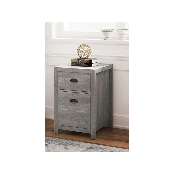 Whalen Fallbrook 2-Drawer Vertical File Cabinet, Letter/Legal, Smoked Ash, 20" (SPUS-FBSF-GM) 3 Whalen Fallbrook 2-Drawer Vertical File Cabinet, Letter/Legal, Smoked Ash, 20" (SPUS-FBSF-GM) - Image 3