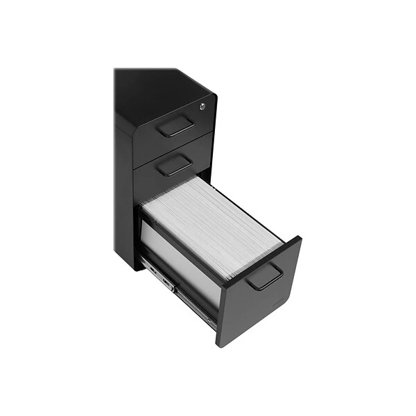 Poppin The Sort-It-Out 3-Drawer Vertical File Cabinet, Locking, Letter/Legal, Black, 20" (104741) 2 Poppin The Sort-It-Out 3-Drawer Vertical File Cabinet, Locking, Letter/Legal, Black, 20" (104741) - Image 2