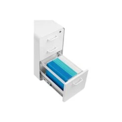 Poppin The Sort-It-Out 3-Drawer Vertical File Cabinet, Locking, Letter/Legal, White, 20" (104742) -Ergot Office Furniture Shop sp122684603 s7