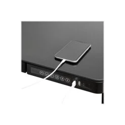 Poppin The-Work-Happy-From-Home 28"-48" Glass Adjustable Height Desk, Black (108004) -Ergot Office Furniture Shop sp122684612 s7