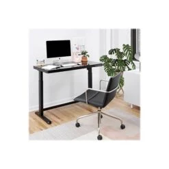 Poppin The-Work-Happy-From-Home 28"-48" Glass Adjustable Height Desk, Black (108004) -Ergot Office Furniture Shop sp122684614 s7