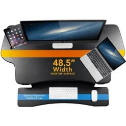 Mount-It! 6"-19" Adjustable Desk Converter, Black (MI-7962) -Ergot Office Furniture Shop sp123233988 s7