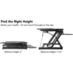 Mount-It! 6"-19" Adjustable Desk Converter, Black (MI-7962) -Ergot Office Furniture Shop sp123233990 s7