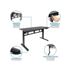 Mount-It! 29" - 47" Adjustable Desk, Black (MI-7999) -Ergot Office Furniture Shop sp123234010 s7