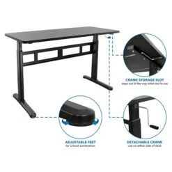 Mount-It! 29" - 48" Adjustable Desk, Black (MI-7981) -Ergot Office Furniture Shop sp123234028 s7