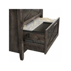 Bush Furniture Key West 48" Writing Desk With Lateral File Cabinet, Dark Gray Hickory (KWS003GH) -Ergot Office Furniture Shop sp123542859 s7