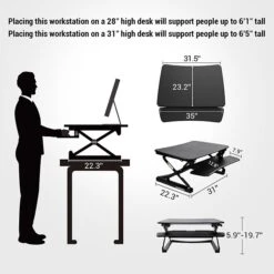 FlexiSpot 35" Sit-Stand Desk Converter, Black (M2B) -Ergot Office Furniture Shop sp12472627 s7