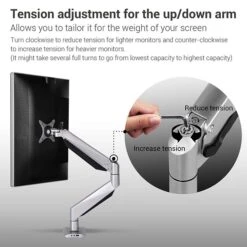 Loctek Adjustable Monitor Mount, Up To 34", Gray/Silver (D7L) 7 Loctek Adjustable Monitor Mount, Up To 34", Gray/Silver (D7L) -Ergot Office Furniture Shop sp12472934 s7