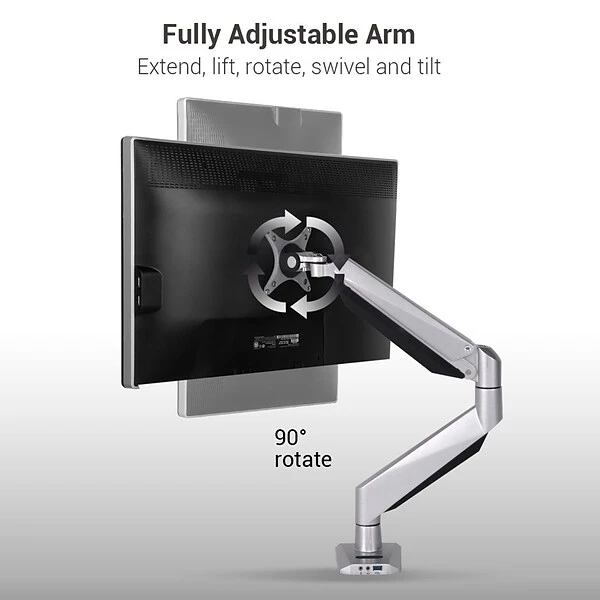 Loctek Adjustable Monitor Mount, Up To 34", Gray/Silver (D7L) 1 Loctek Adjustable Monitor Mount, Up To 34", Gray/Silver (D7L)