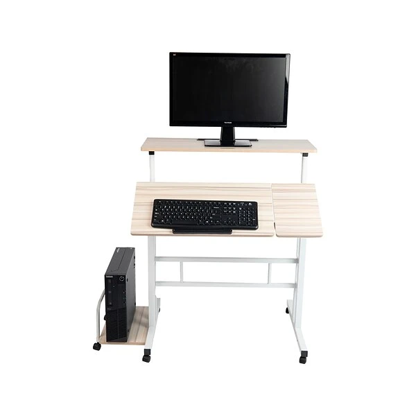 Mind Reader 30-44"H Wood Adjustable Desk, White (SDROLLXL-WHT) 1 Mind Reader 30-44"H Wood Adjustable Desk, White (SDROLLXL-WHT)