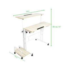 Mind Reader 30-44"H Wood Adjustable Desk, White (SDROLLXL-WHT) 9 Mind Reader 30-44"H Wood Adjustable Desk, White (SDROLLXL-WHT) -Ergot Office Furniture Shop sp126585193 s7