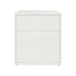 Hirsh HL10000 Series 3-Drawer Lateral File Cabinet, Locking, Letter/Legal, White, 36" (23701)