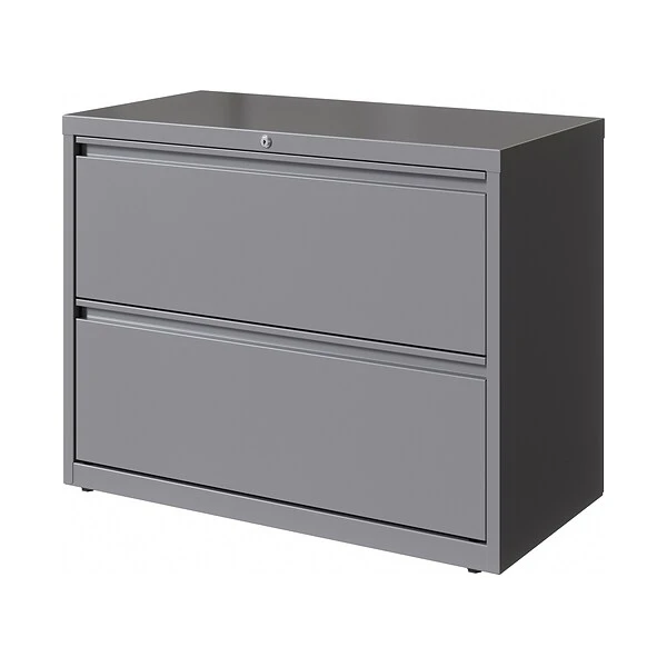 Hirsh HL10000 Series 2-Drawer Lateral File Cabinet, Locking, Letter/Legal, Arctic Silver, 36" (23744) 2 Hirsh HL10000 Series 2-Drawer Lateral File Cabinet, Locking, Letter/Legal, Arctic Silver, 36" (23744) - Image 2