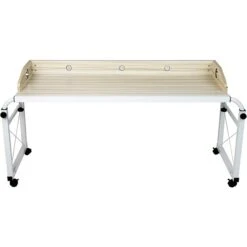 Mind Reader 27"-39" Adjustable Desk, White/Brown (ROLLDESK-WHT)