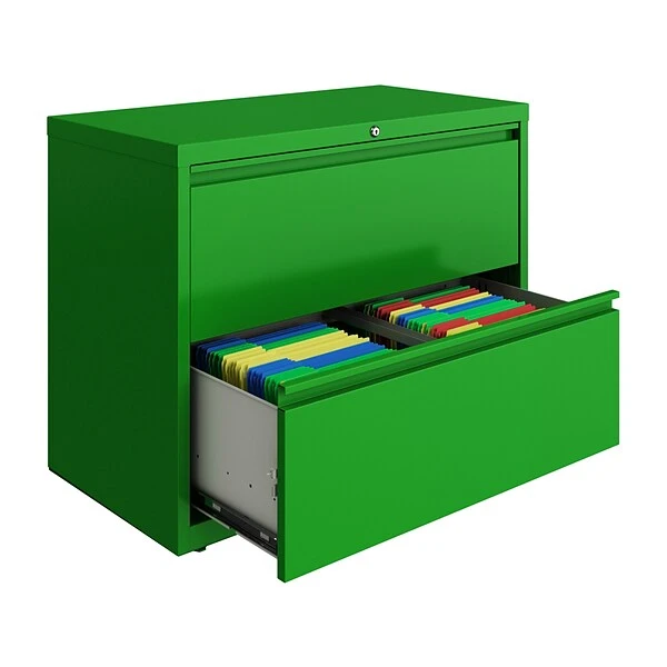 Hirsh HL10000 Series 2-Drawer Lateral File Cabinet, Locking, Letter/Legal, Screaming Green, 36" (24251) 3 Hirsh HL10000 Series 2-Drawer Lateral File Cabinet, Locking, Letter/Legal, Screaming Green, 36" (24251) - Image 3