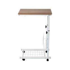 Mind Reader 19" Adjustable-Height Laptop Desk, Brown/White (ROLLTAB-BRN)