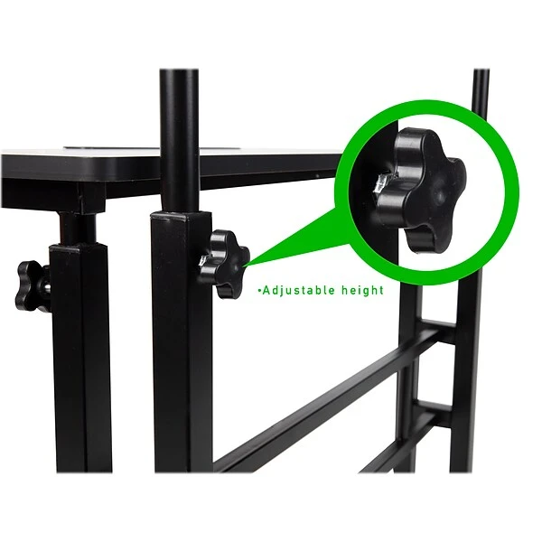 Mind Reader 30" - 44" Particle Board Adjustable Desk, Black (SDROLLXL-BLK) 2 Mind Reader 30" - 44" Particle Board Adjustable Desk, Black (SDROLLXL-BLK) - Image 2