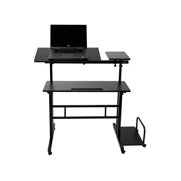 Mind Reader 30" - 44" Particle Board Adjustable Desk, Black (SDROLLXL-BLK) 6 Mind Reader 30" - 44" Particle Board Adjustable Desk, Black (SDROLLXL-BLK) - Image 6