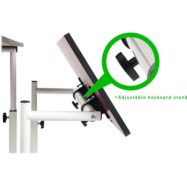 Mind Reader 27" Rolling Standing Desk, Black/White (SDROLL-BKWH) 2 Mind Reader 27" Rolling Standing Desk, Black/White (SDROLL-BKWH) - Image 2