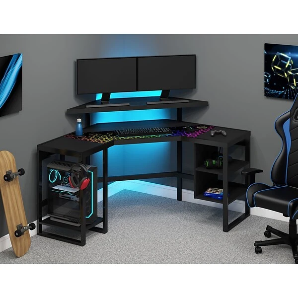 Whalen Leet LevelUp 53" Corner Desk, Onyx (SPLS-LTCGD) 7 Whalen Leet LevelUp 53" Corner Desk, Onyx (SPLS-LTCGD) - Image 7