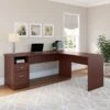 Bush Furniture Cabot 72W L Shaped Computer Desk With Drawers, Harvest Cherry (CAB051HVC)