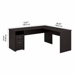 Bush Furniture Cabot 72W L Shaped Computer Desk With Drawers, Espresso Oak (CAB051EPO) -Ergot Office Furniture Shop sp129130939 s7