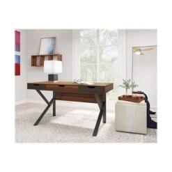 Whalen Stirling 60" Table, Natural Walnut/Charcoal Gray (SPLS-ST60D) -Ergot Office Furniture Shop sp132355645 s7