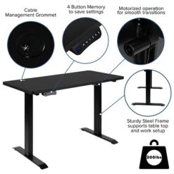 Flash Furniture Electric 27"H - 44"H Adjustable Standing Desk With Black Mesh Task Office Chair, Black (BNBLX5STDBK) 11 Flash Furniture Electric 27"H - 44"H Adjustable Standing Desk With Black Mesh Task Office Chair, Black (BNBLX5STDBK) -Ergot Office Furniture Shop sp133534930 s7