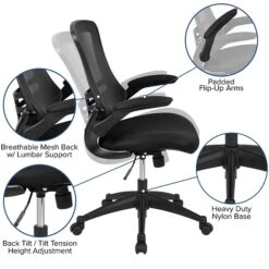 Flash Furniture Electric 27"H - 44"H Adjustable Standing Black Desk With Black Mesh Task Office Chair, Mahogany (BNBLX5STDR) -Ergot Office Furniture Shop sp133534944 s7