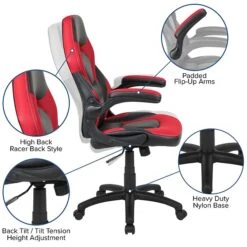 Flash Furniture 52" Gaming Desk And Red/Black Racing Chair Set, Black (BLNX10RSG1031RD) -Ergot Office Furniture Shop sp133535370 s7