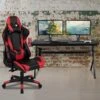 Flash Furniture 55" Gaming Desk With Red/Black Reclining Gaming Chair Set, Black (BLNX20D1904LRD)
