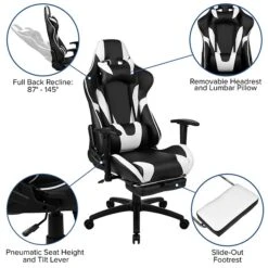 Flash Furniture 52"W Gaming Desk And Black Footrest Reclining Gaming Chair Set, Black (BLNX30RSG1031BK) -Ergot Office Furniture Shop sp133536929 s7