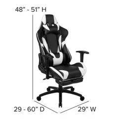 Flash Furniture 52"W Gaming Desk And Black Footrest Reclining Gaming Chair Set, Black (BLNX30RSG1031BK) -Ergot Office Furniture Shop sp133536933 s7