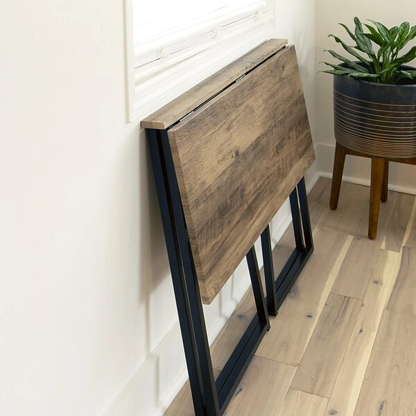 Flash Furniture 36"W Small Rustic Natural Home Office Folding Computer Desk, Wood Grain (JBYJ354D) 7 Flash Furniture 36"W Small Rustic Natural Home Office Folding Computer Desk, Wood Grain (JBYJ354D) - Image 7