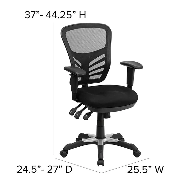 Flash Furniture Electric 27"H - 44"H Adjustable Standing Desk With Black Mesh Executive Office Chair, Black (BLN20460001BK) 5 Flash Furniture Electric 27"H - 44"H Adjustable Standing Desk With Black Mesh Executive Office Chair, Black (BLN20460001BK) - Image 5