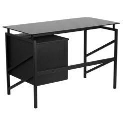 Flash Furniture 46" Glass Glass Computer Desks Black (NANWK036) 8 Flash Furniture 46" Glass Glass Computer Desks Black (NANWK036) -Ergot Office Furniture Shop sp134249166 s7