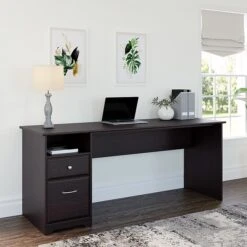 Bush Furniture Cabot 72W Computer Desk With Drawers, Espresso Oak (WC31872-03)