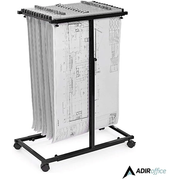 AdirOffice Steel Mobile Vertical Plan Center For Blueprints, Black (614-BLK) 1 AdirOffice Steel Mobile Vertical Plan Center For Blueprints, Black (614-BLK)