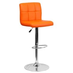 Flash Furniture Contemporary Vinyl Adjustable Height Barstool With Back, Orange, 2-Pieces (2DS810MODORGGG) -Ergot Office Furniture Shop sp137199732 s7