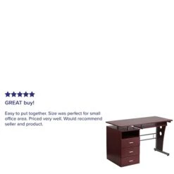 Flash Furniture 47" Laminate L-Shape Computer Desk, Mahogany (NANWK008) -Ergot Office Furniture Shop sp140431627 s7