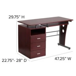 Flash Furniture 47" Laminate L-Shape Computer Desk, Mahogany (NANWK008) -Ergot Office Furniture Shop sp140431629 s7