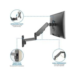 Mount-It! Adjustable Monitor Wall Mount, Up To 32", Black (MI-3753) -Ergot Office Furniture Shop sp140538902 s7