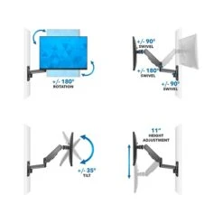 Mount-It! Adjustable Monitor Wall Mount, Up To 32", Black (MI-3753) -Ergot Office Furniture Shop sp140538903 s7
