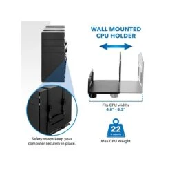 Mount-It! Adjustable Dual-Monitor Wall Mount Workstation, Up To 32", Black (MI-7992) -Ergot Office Furniture Shop sp140538919 s7