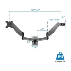 Mount-It! Adjustable Dual Monitor Wall Mount, Up To 32", Black (MI-1766B) 11 Mount-It! Adjustable Dual Monitor Wall Mount, Up To 32", Black (MI-1766B) -Ergot Office Furniture Shop sp141596598 s7