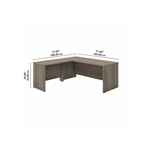 Bush Business Furniture Studio C 72" W L Shaped Desk With 42" W Return Bundle, Modern Hickory (STC049MH) 3 Bush Business Furniture Studio C 72" W L Shaped Desk With 42" W Return Bundle, Modern Hickory (STC049MH) - Image 3