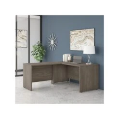 Bush Business Furniture Studio C 60" W L Shaped Computer Desk With 42"W Return Bundle, Modern Hickory (STC050MH)