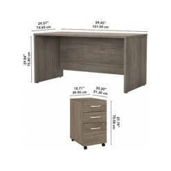 Bush Business Furniture Studio C 60" W Computer Desk With Mobile File Cabinet Bundle, Modern Hickory (STC014MHSU) 10 Bush Business Furniture Studio C 60" W Computer Desk With Mobile File Cabinet Bundle, Modern Hickory (STC014MHSU) -Ergot Office Furniture Shop sp143680709 s7