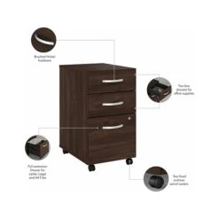 Bush Business Furniture Studio C 60" W Computer Desk With Mobile File Cabinet Bundle, Black Walnut (STC014BWSU) -Ergot Office Furniture Shop sp143680833 s7